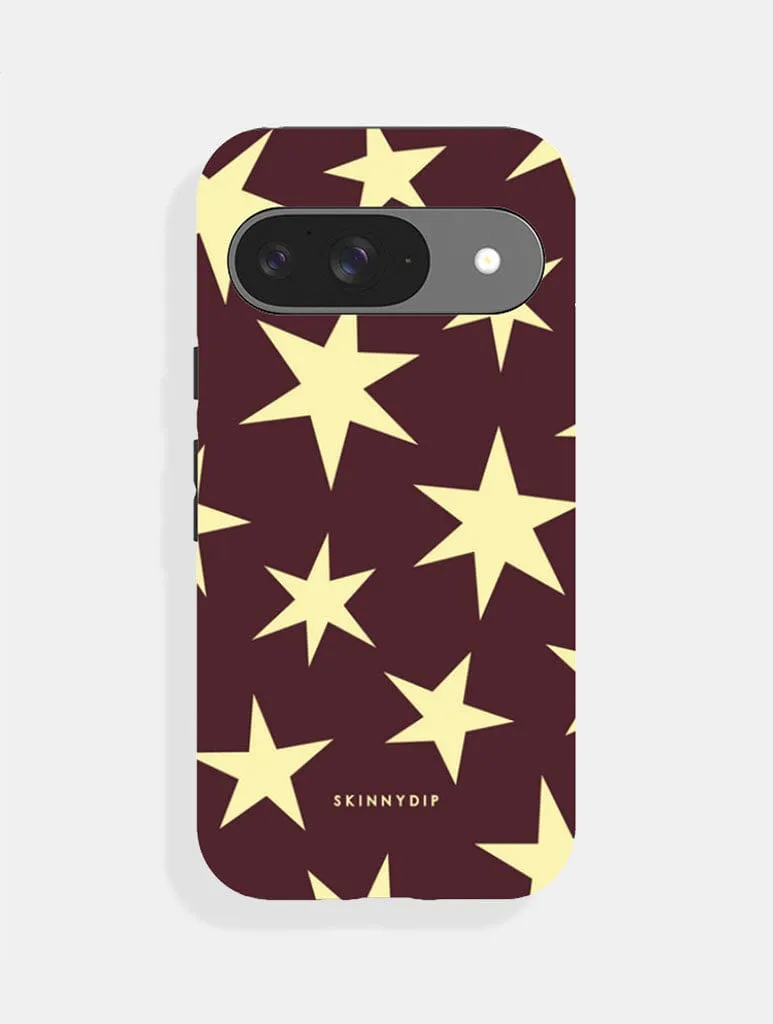 Maroon and Yellow Ditsy Star Ultra Protective Google Pixel Case sold by Skinnydip London