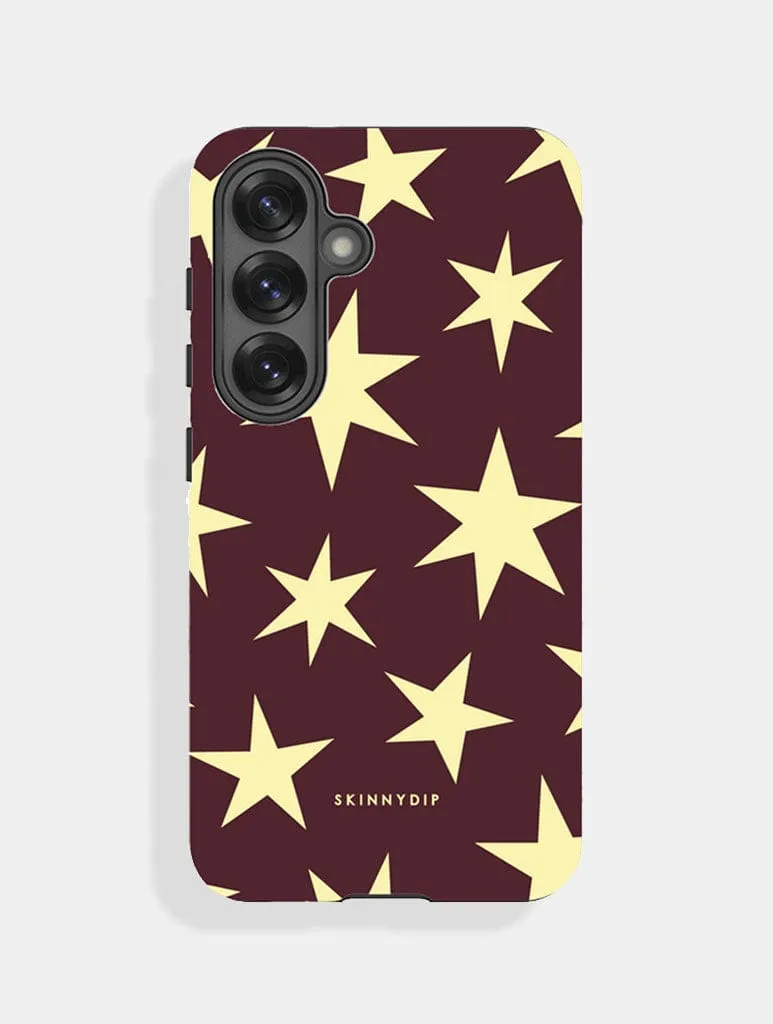 Maroon and Yellow Ditsy Star Ultra Protective Samsung Case sold by Skinnydip London