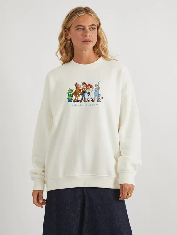 Disney Pixar Toy Story You've Got A Friend In Me Sweatshirt In White sold by Skinnydip London