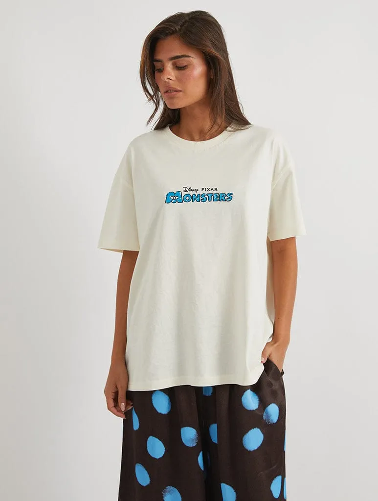 Disney Pixar Monsters Inc Doodle T-Shirt In White sold by Skinnydip London product image thumbnail 2