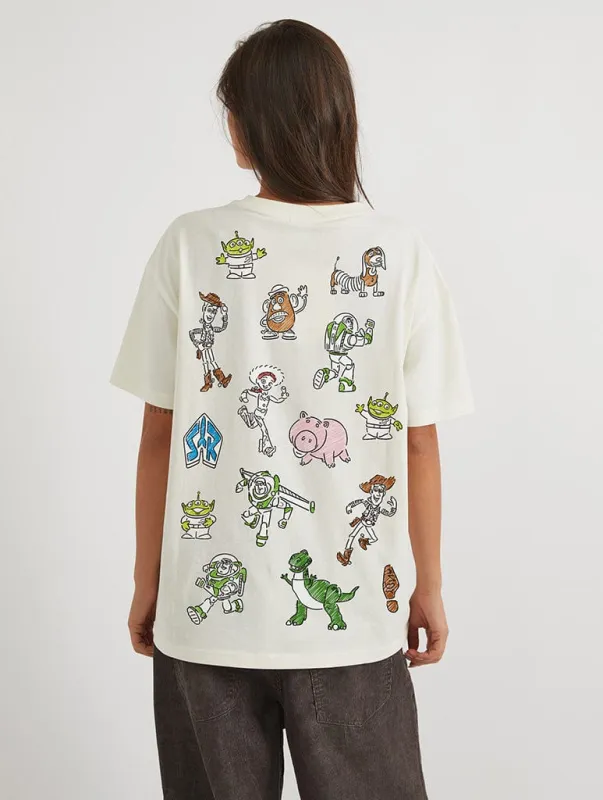 Disney Pixar Toy Story Doodle T-Shirt In White sold by Skinnydip London