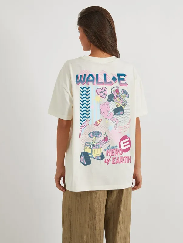 Disney Pixar Wall-E Hero Of Earth T-Shirt In White made by Skinnydip London