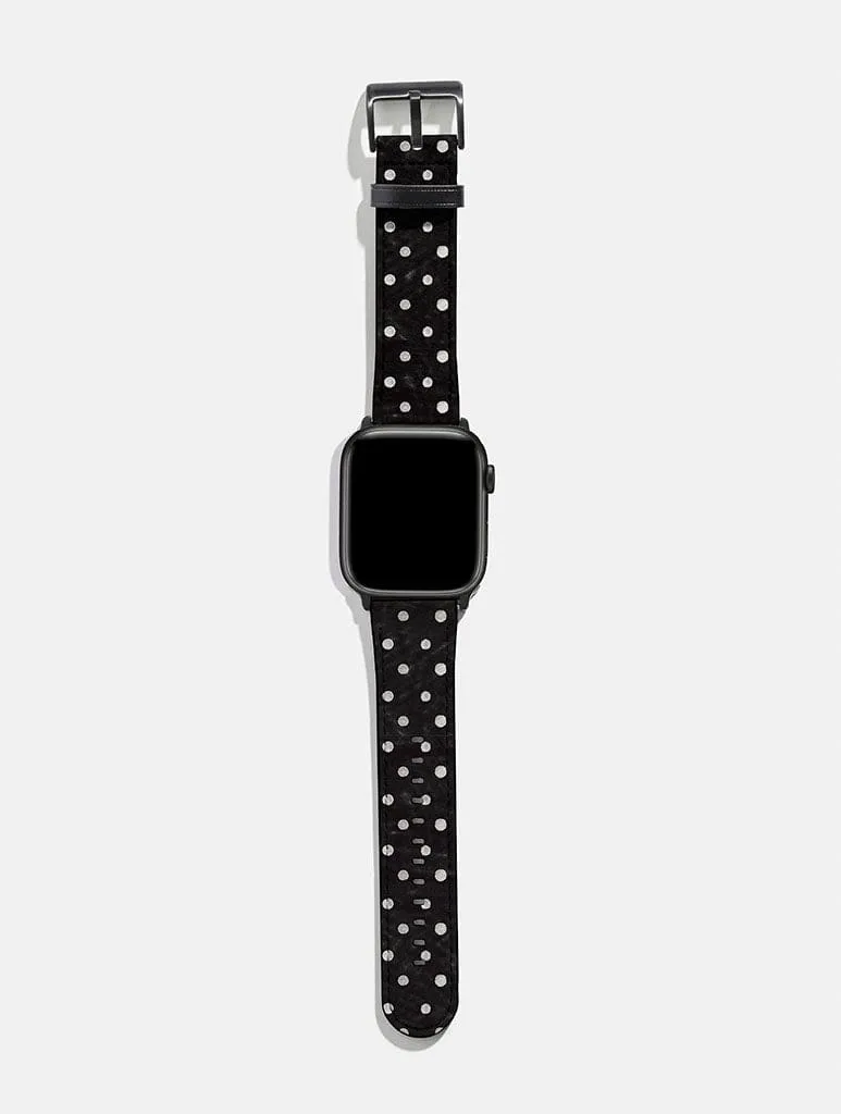 Black And White Painted Polka Dot Apple Watch Strap sold by Skinnydip London