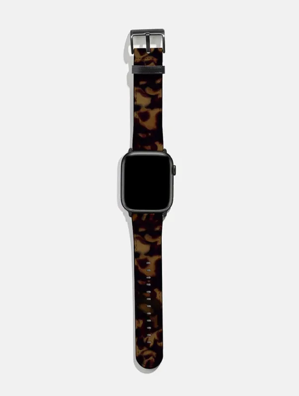 Dark Tortoise Print Apple Watch Strap sold by Skinnydip London