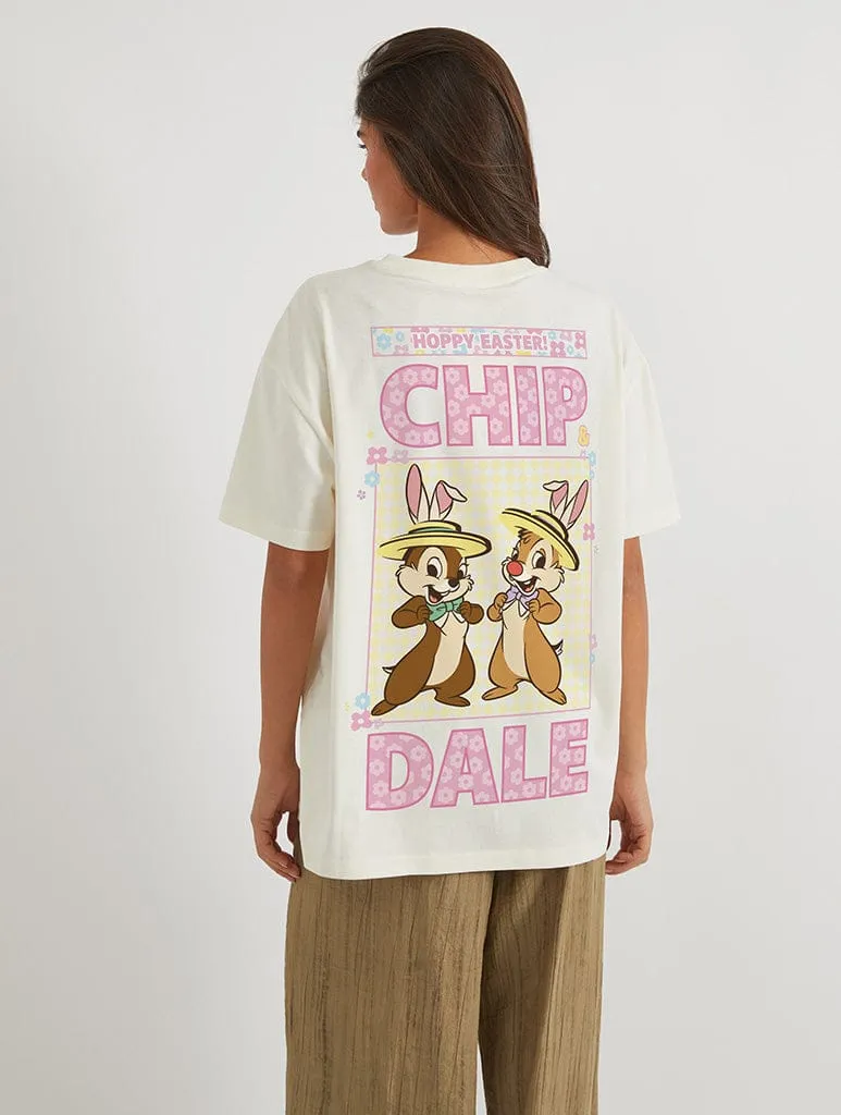 Disney Chip and Dale Hoppy Easter T-Shirt In White sold by Skinnydip London