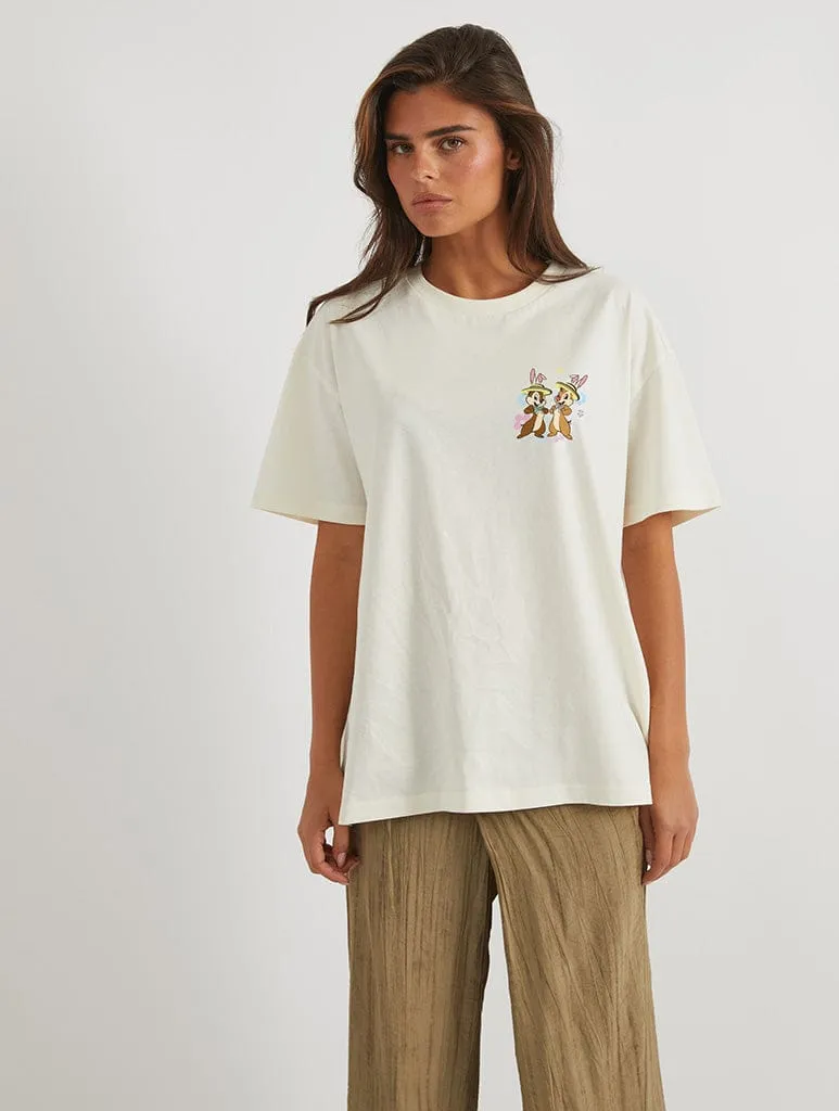 Disney Chip and Dale Hoppy Easter T-Shirt In White sold by Skinnydip London product image thumbnail 2