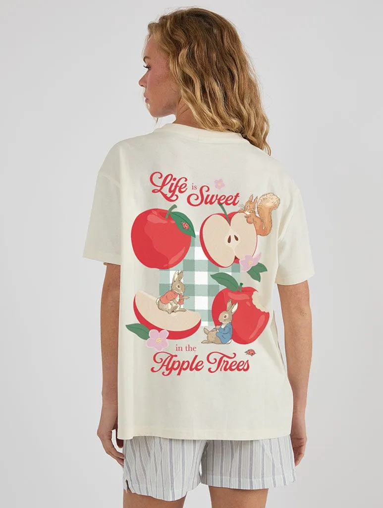 Peter Rabbit x Skinnydip Apple T-Shirt In White sold by Skinnydip London
