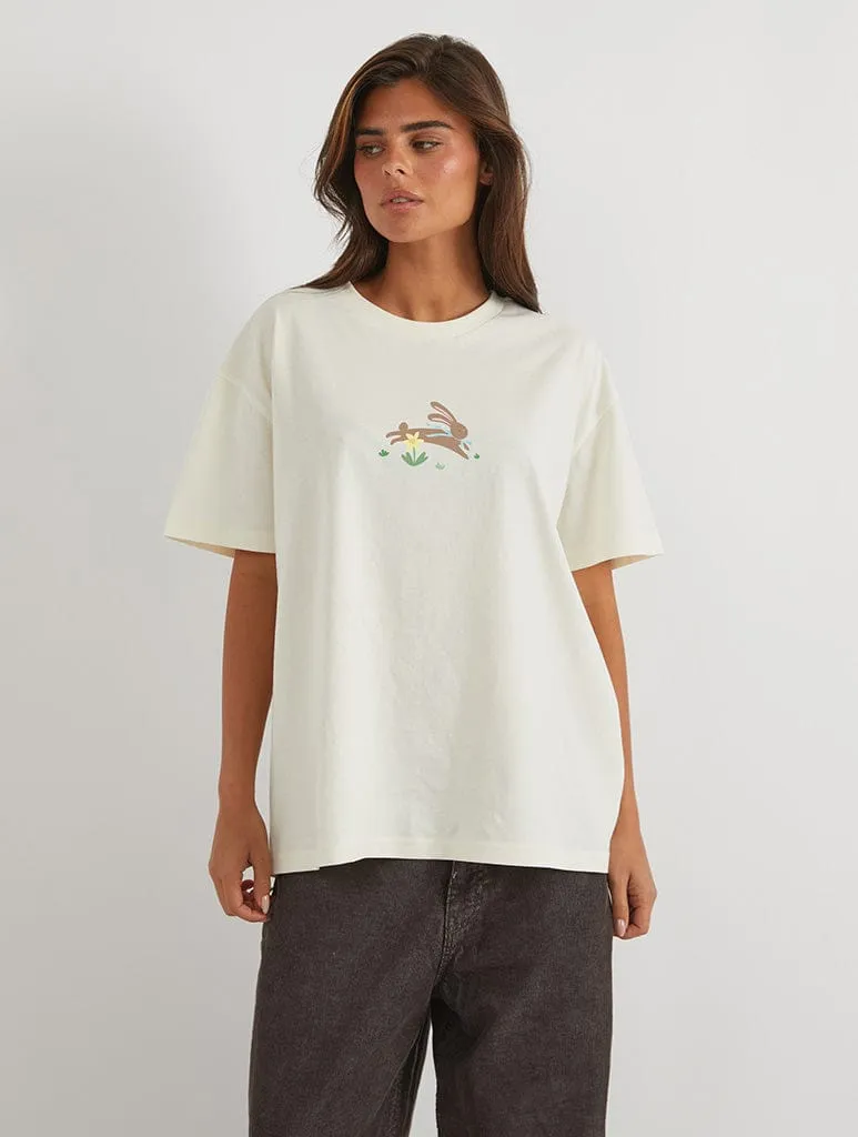 Hop Into Spring T-Shirt In White sold by Skinnydip London product image thumbnail 2