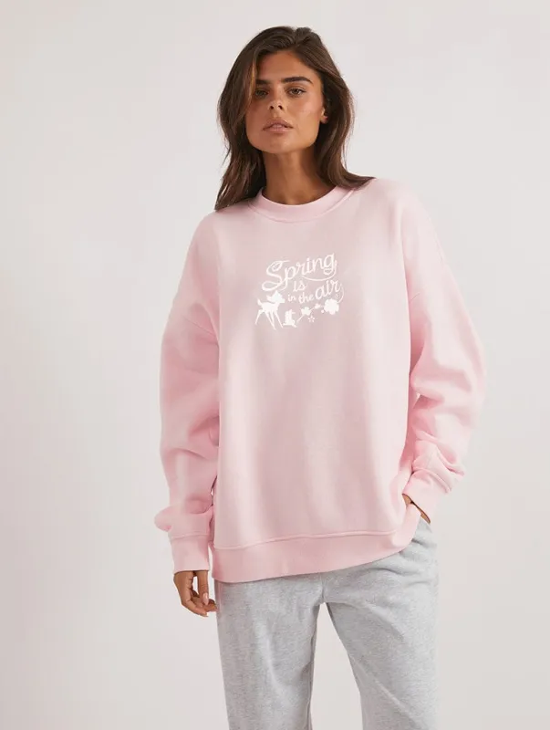 Disney Bambi Spring Is In The Air Sweatshirt In Pink sold by Skinnydip London
