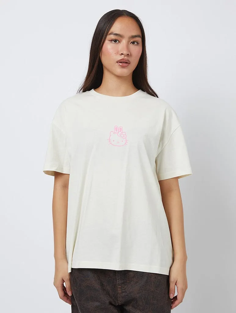 Hello Kitty x Skinnydip Egg Hunt Poster T-Shirt In White sold by Skinnydip London product image thumbnail 2