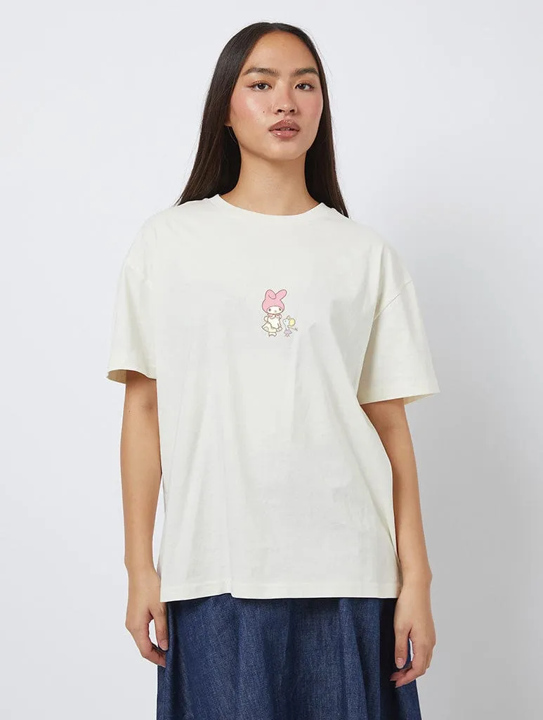 Hello Kitty x Skinnydip My Melody Sweet As Springtime T-Shirt In White sold by Skinnydip London product image thumbnail 2