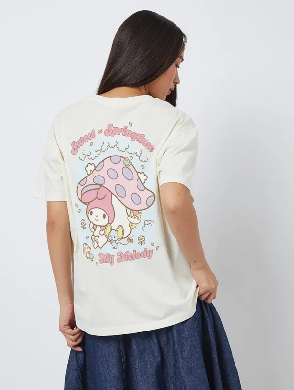 Hello Kitty x Skinnydip My Melody Sweet As Springtime T-Shirt In White sold by Skinnydip London