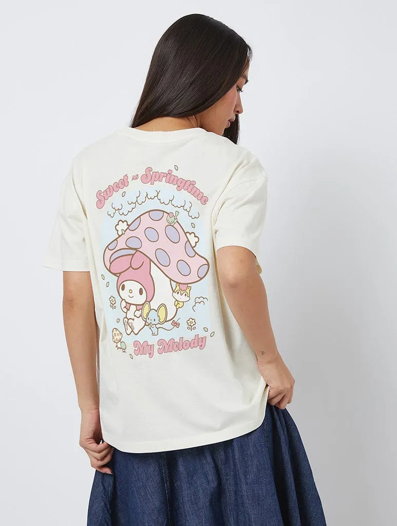Hello Kitty x Skinnydip My Melody Sweet As Springtime T-Shirt In White sold by Skinnydip London