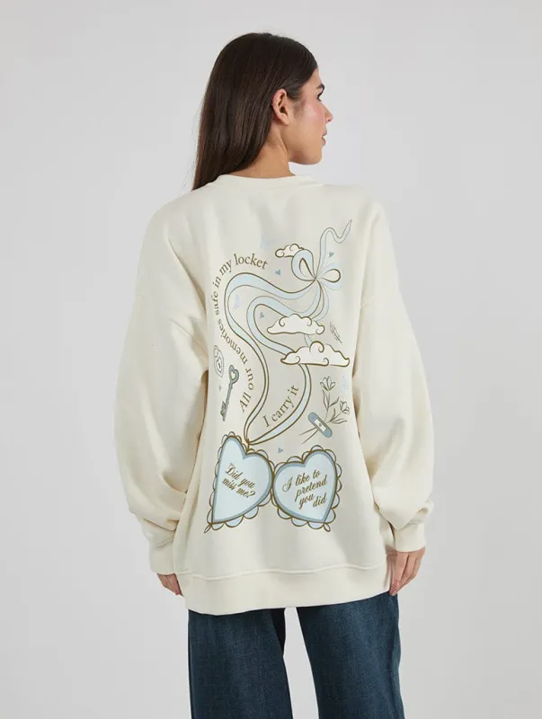 Locket Sweatshirt In White sold by Skinnydip London