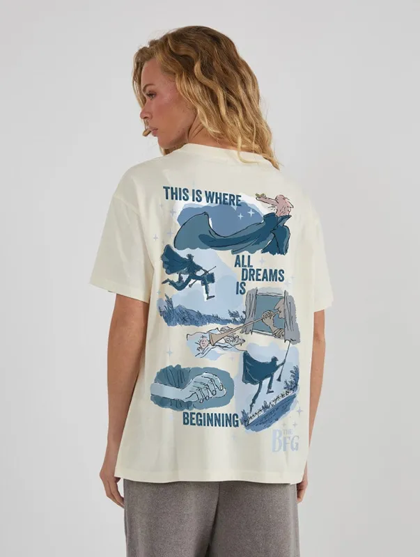 Roald Dahl x Skinnydip The BFG Dreams T-Shirt In White sold by Skinnydip London