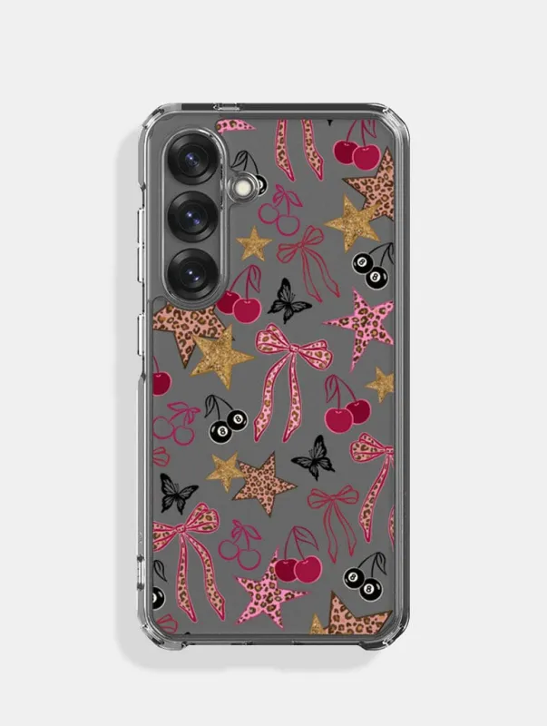 Leopard Cherry Scrapbook Samsung Case sold by Skinnydip London