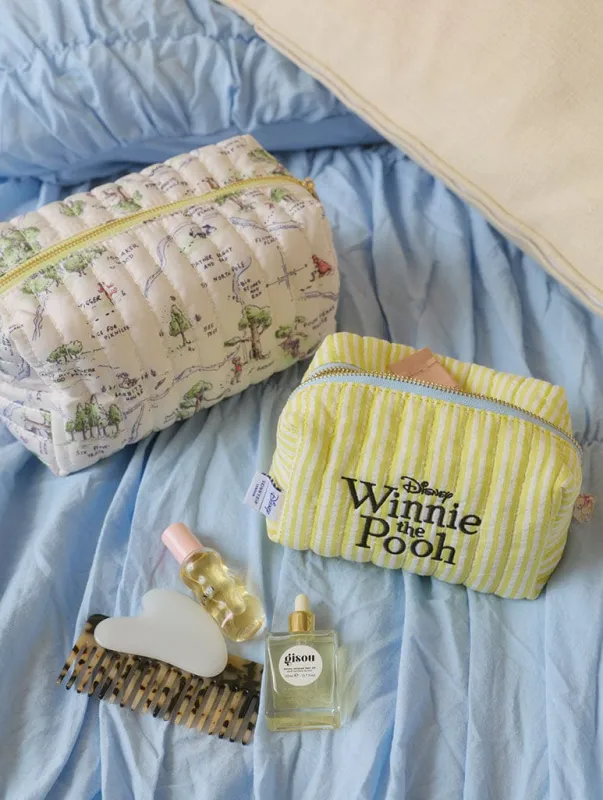 Disney Winnie the Pooh Quilted Makeup Bag Set made by Skinnydip London