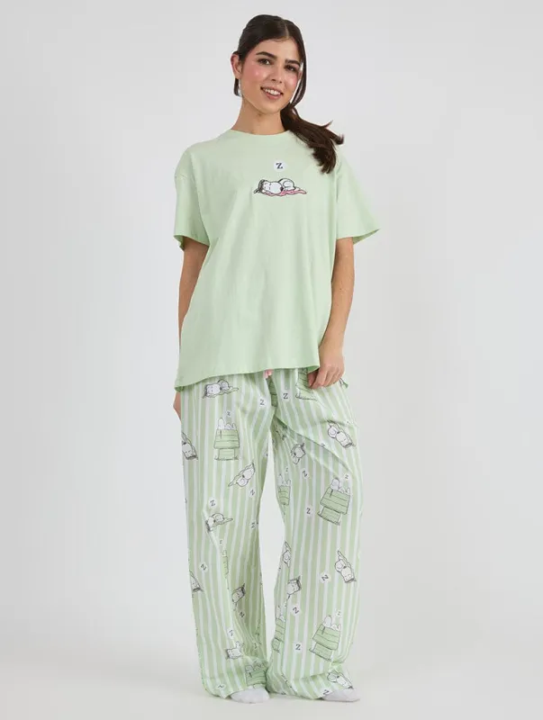 Peanuts x Skinnydip Snoopy Striped Pyjama Set sold by Skinnydip London