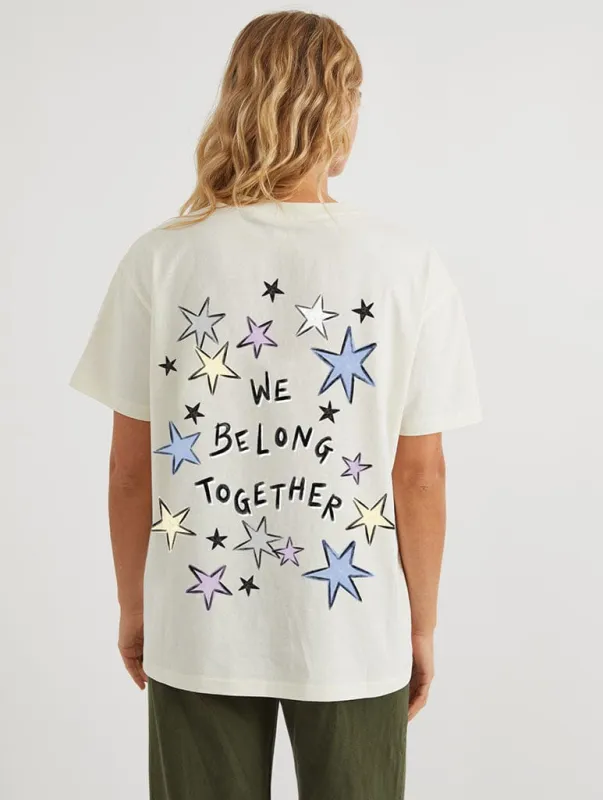 We Belong Together T-Shirt In White made by Skinnydip London