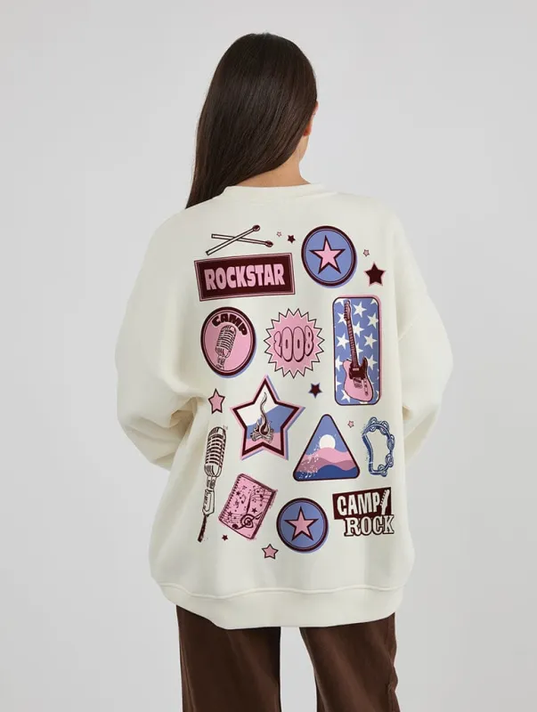 Disney Camp Rock Badge Sweatshirt In White sold by Skinnydip London
