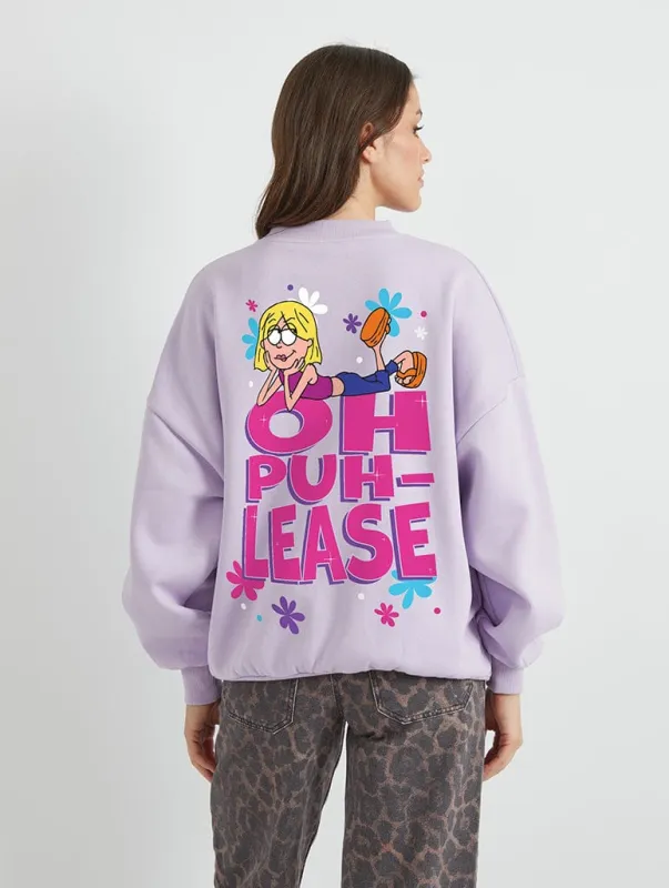 Disney Lizzie McGuire 'Oh Puh-Lease' Sweatshirt In Lilac sold by Skinnydip London