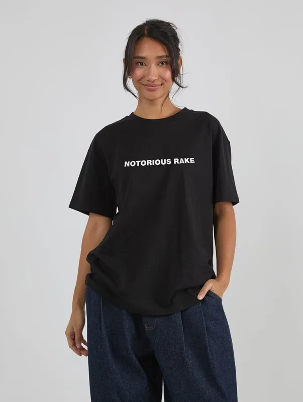 Notorious Rake T-Shirt In Black made by Skinnydip London