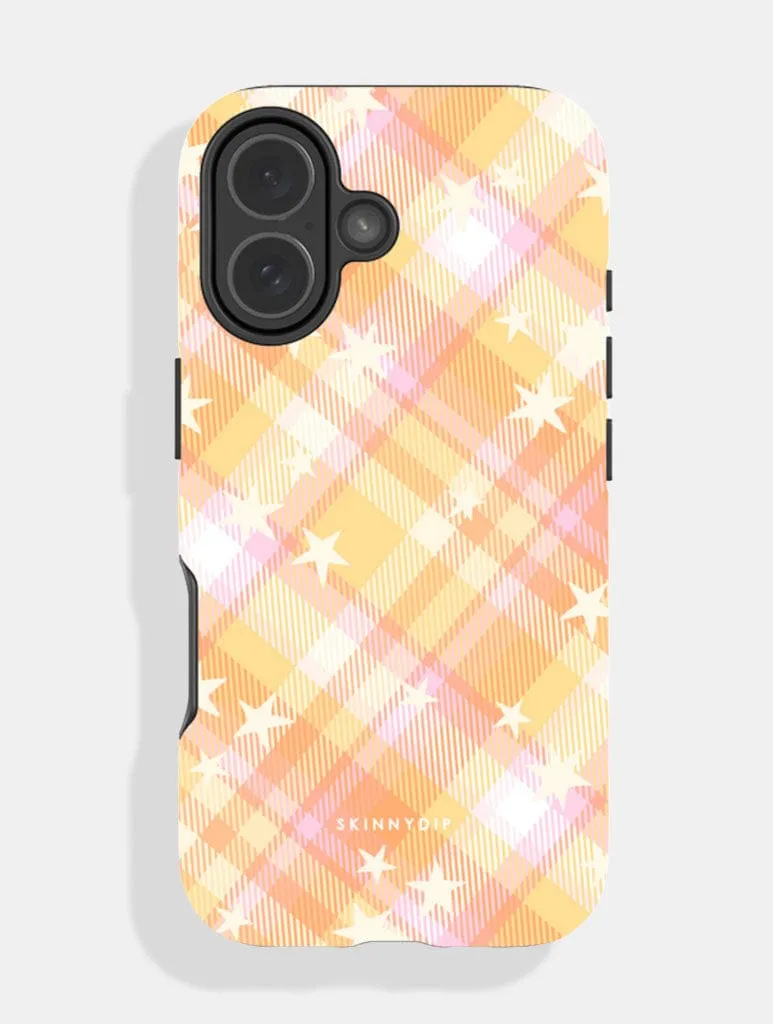 Starry Tartan Citrus Ultra Protective iPhone Case sold by Skinnydip London