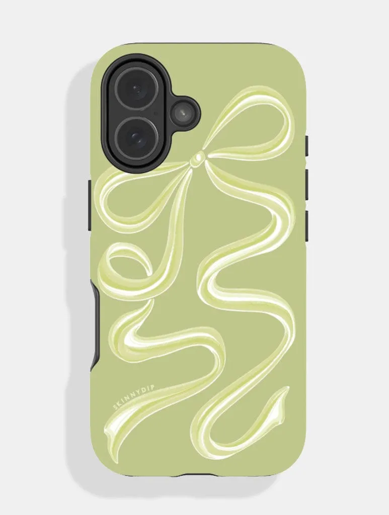 Bow Sage Green Ultra Protective iPhone Case sold by Skinnydip London