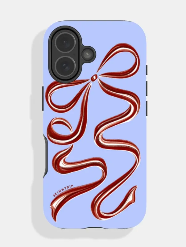 Bow Blue and Brown Ultra Protective iPhone Case made by Skinnydip London