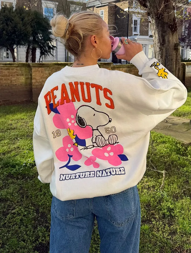 Peanuts x Skinnydip Snoopy Flower Ecru Sweatshirt sold by Skinnydip London