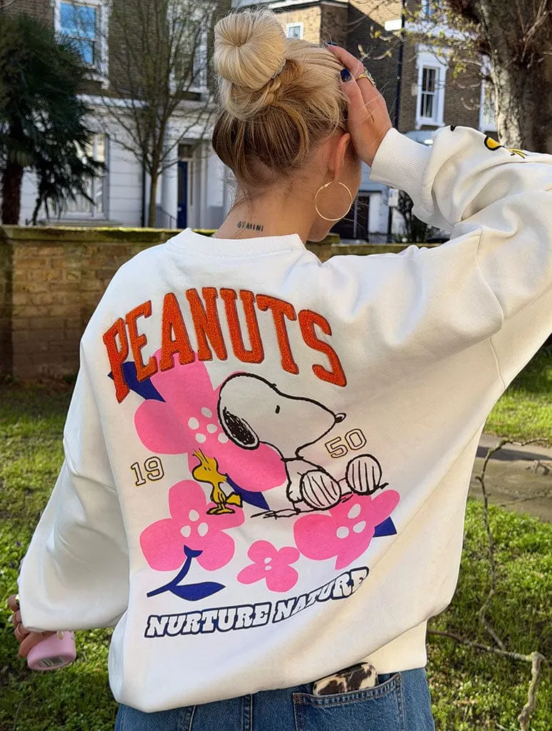 Peanuts x Skinnydip Snoopy Flower Ecru Sweatshirt sold by Skinnydip London product image thumbnail 2