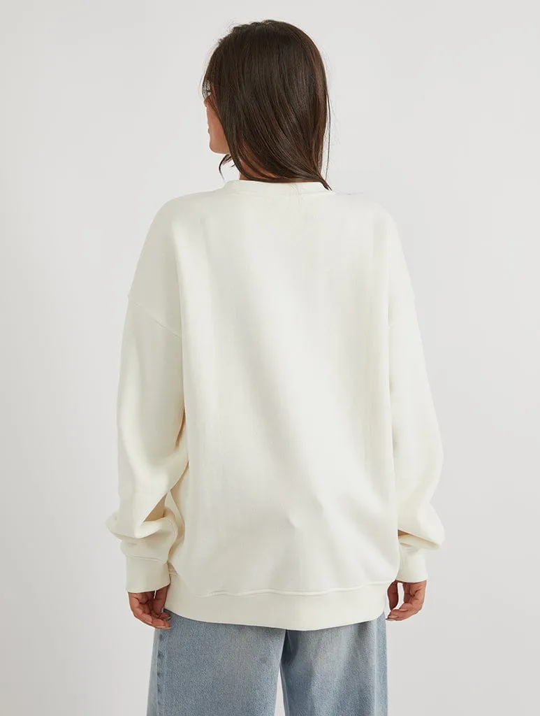 Peanuts x Skinnydip Snoopy Welcome To London Sweatshirt In White sold by Skinnydip London product image thumbnail 2