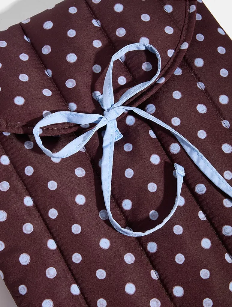 Polka Dot Quilted Bow Laptop Sleeve sold by Skinnydip London product image thumbnail 3