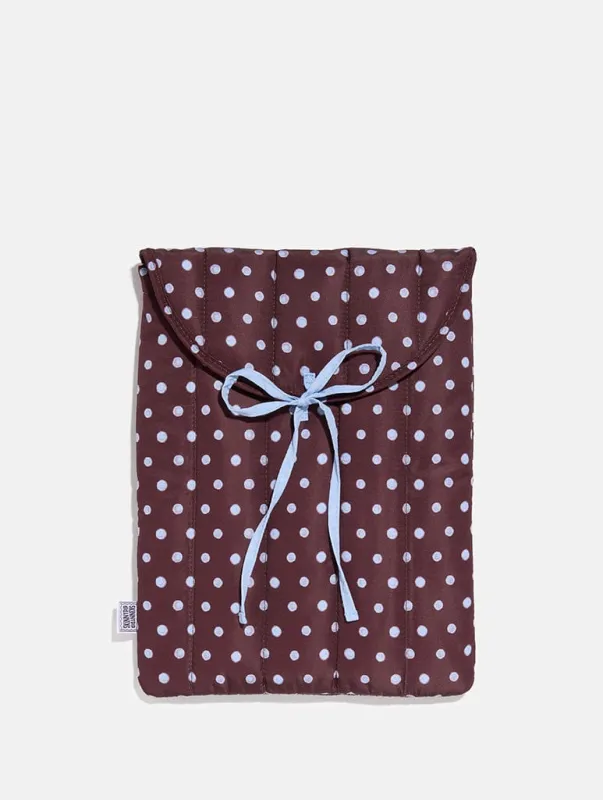 Polka Dot Quilted Bow Laptop Sleeve made by Skinnydip London