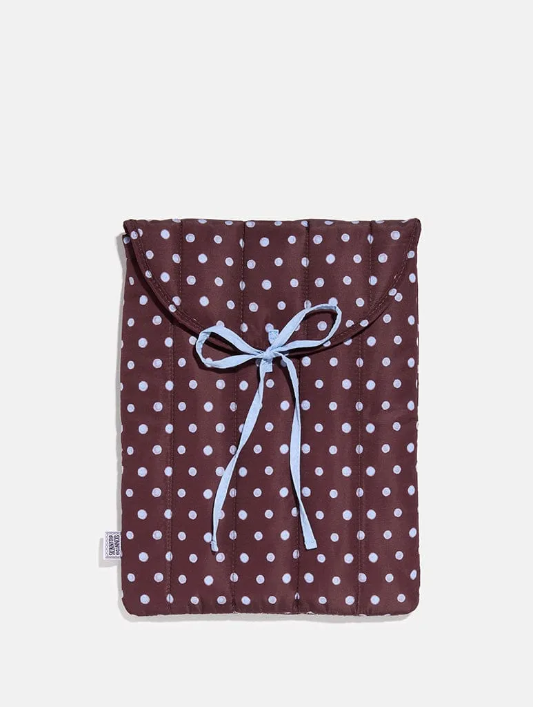 Polka Dot Quilted Bow Laptop Sleeve sold by Skinnydip London