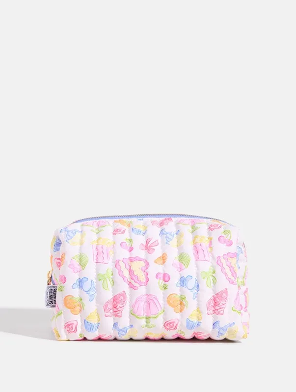 Sweet Treat Quilted Makeup Bag made by Skinnydip London