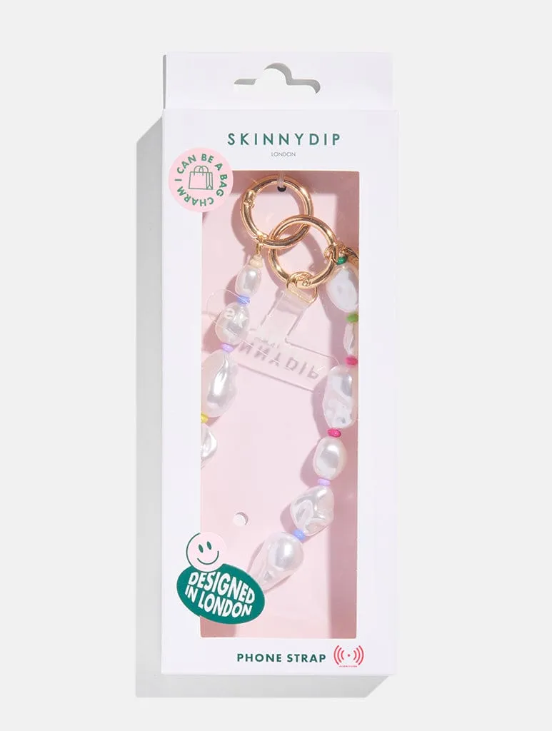 Chunky Pearl Rainbow Beaded Phone Charm sold by Skinnydip London product image thumbnail 4