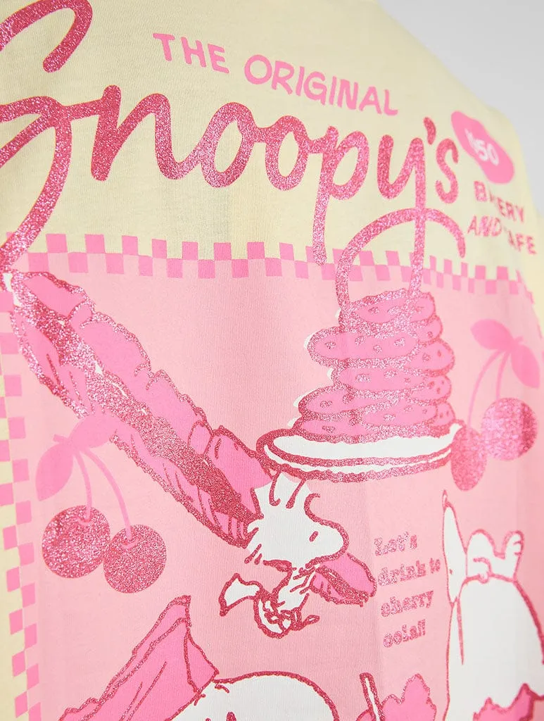 Peanuts x Skinnydip Snoopy Cafe Poster T-Shirt sold by Skinnydip London product image thumbnail 4