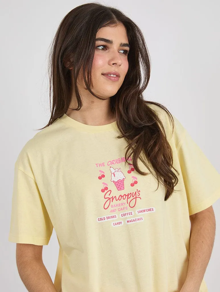 Peanuts x Skinnydip Snoopy Cafe Poster T-Shirt sold by Skinnydip London product image thumbnail 3