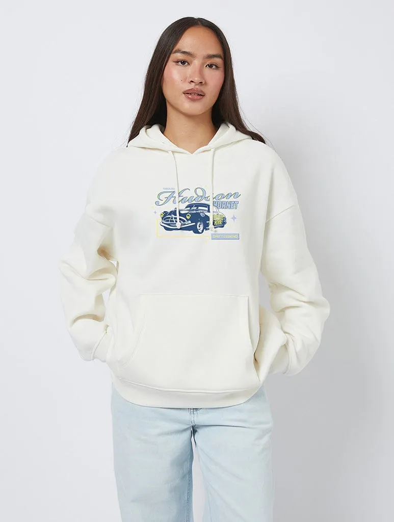 Disney Pixar Cars Hudson Hornet Hoodie In White sold by Skinnydip London product image thumbnail 2