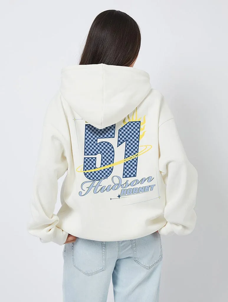 Disney Pixar Cars Hudson Hornet Hoodie In White sold by Skinnydip London
