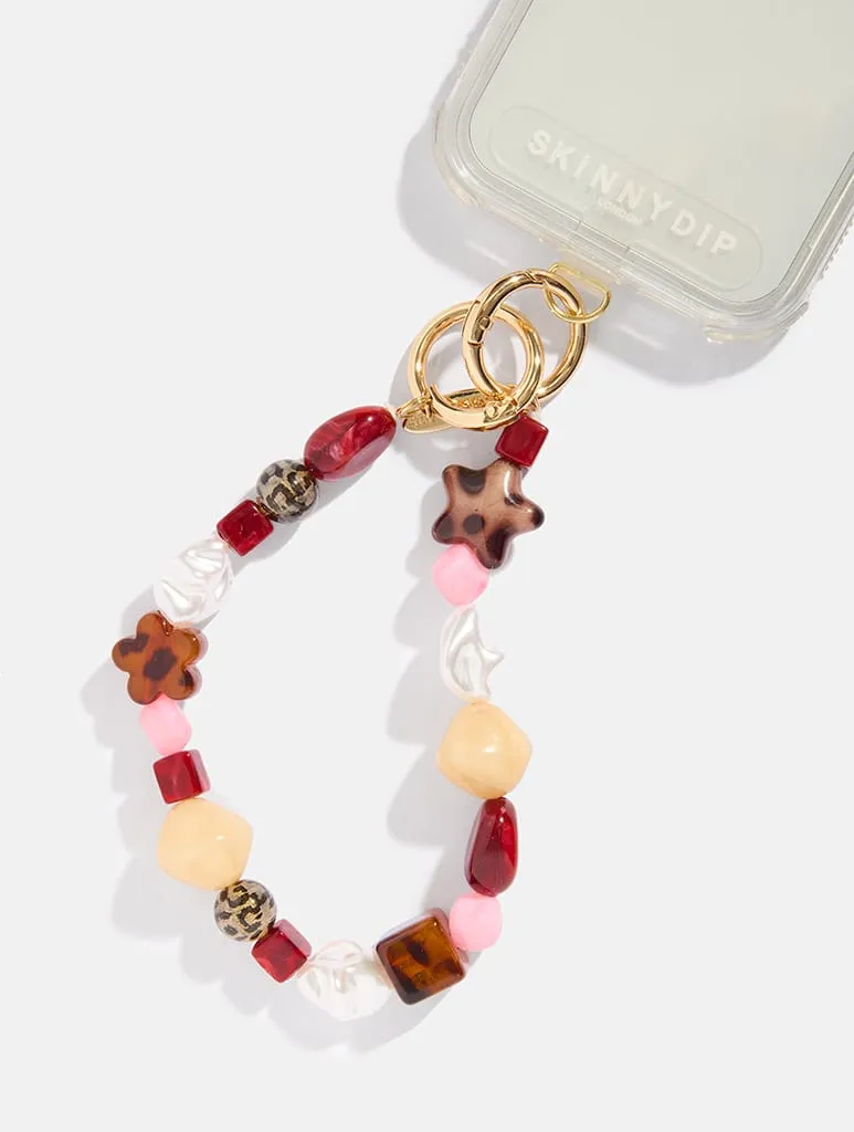 Burgundy Tortoise Shell Phone Charm sold by Skinnydip London product image thumbnail 2