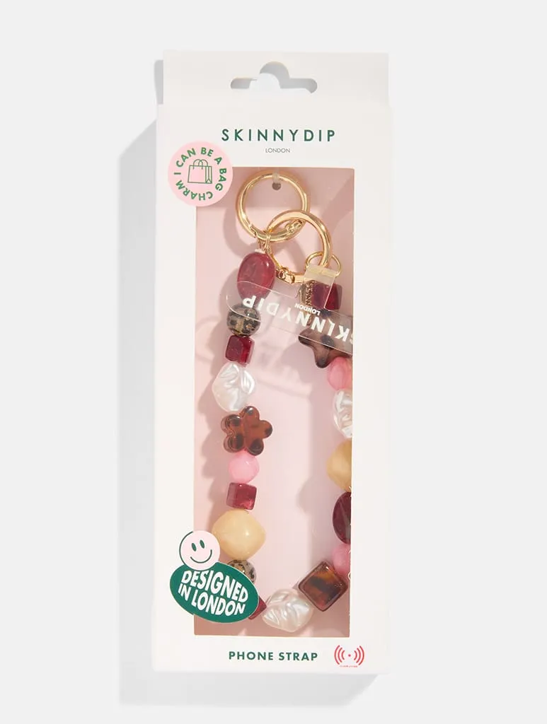 Burgundy Tortoise Shell Phone Charm sold by Skinnydip London product image thumbnail 4