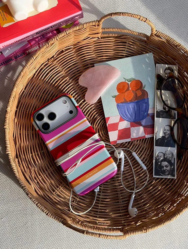 Horizontal Stripes Pink Red Orange Blue Ultra Protective iPhone Case sold by Skinnydip London product image thumbnail 2
