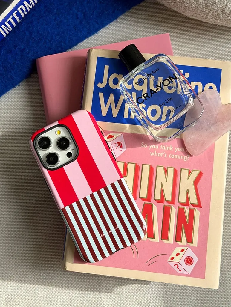 Splice Stripes Red Pink Brown Blue Black and White Ultra Protective iPhone Case sold by Skinnydip London product image thumbnail 2