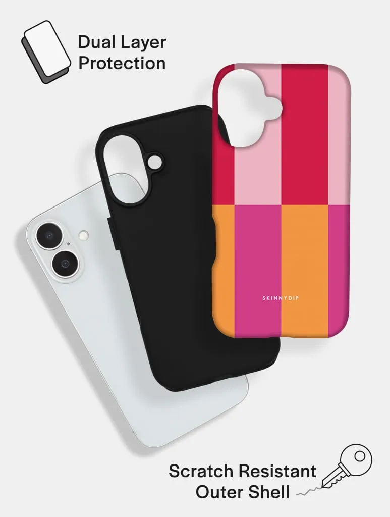 Splice Stripes Red Orange Pink Ultra Protective iPhone Case sold by Skinnydip London product image thumbnail 2