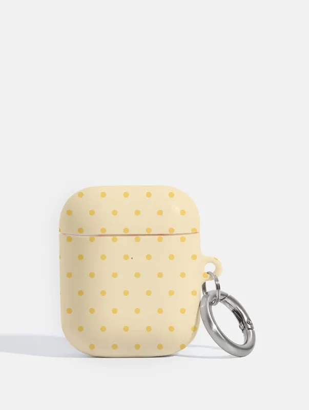Butter Yellow Mini Dots AirPods Case made by Skinnydip London