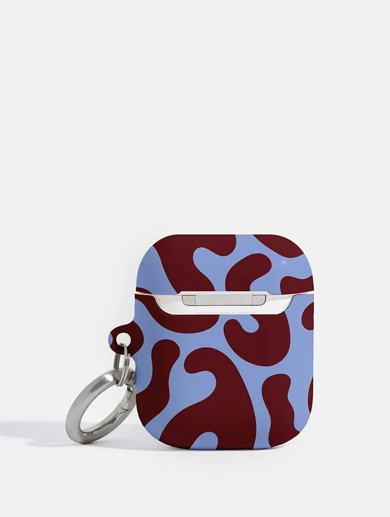 Blue And Maroon Pattern AirPods Case sold by Skinnydip London product image thumbnail 2