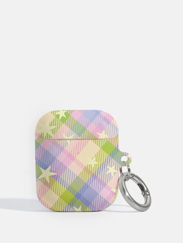 Starry Tartan Spring Spirit AirPods Case made by Skinnydip London