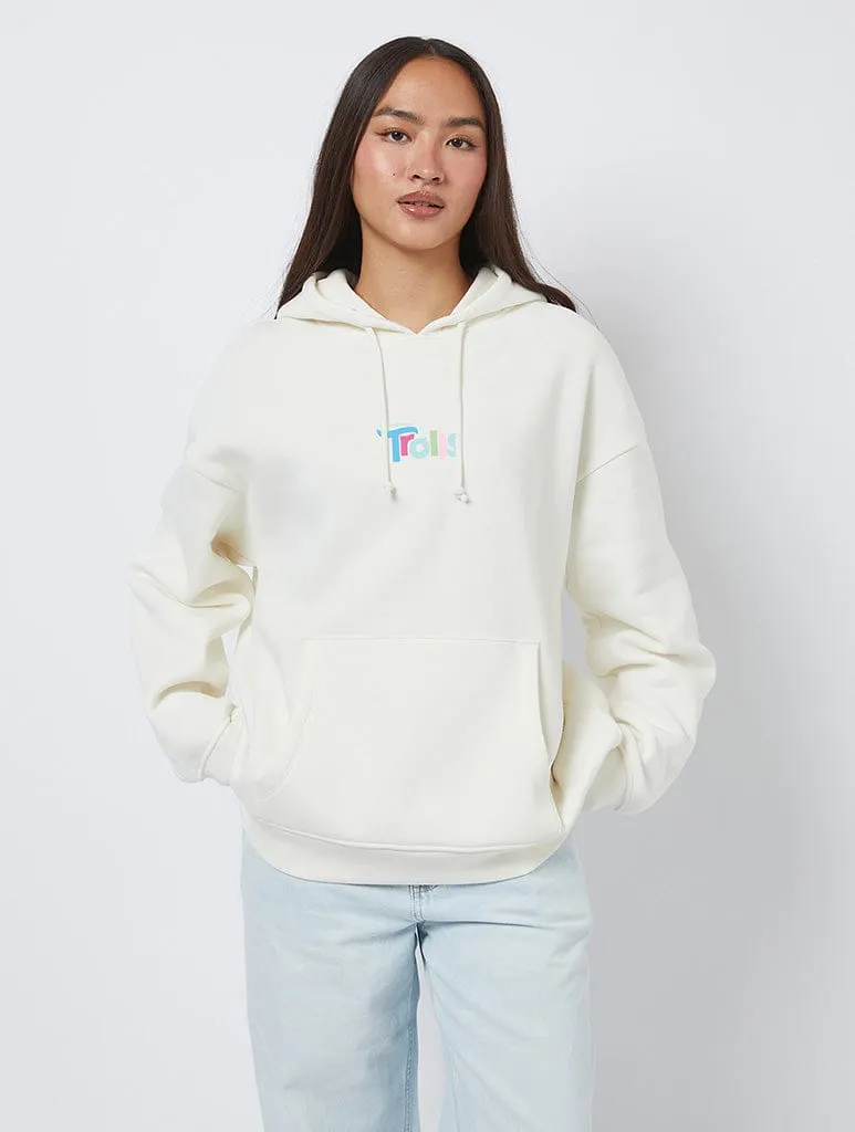 Trolls x Skinnydip Bright Side Hoodie In White sold by Skinnydip London product image thumbnail 2